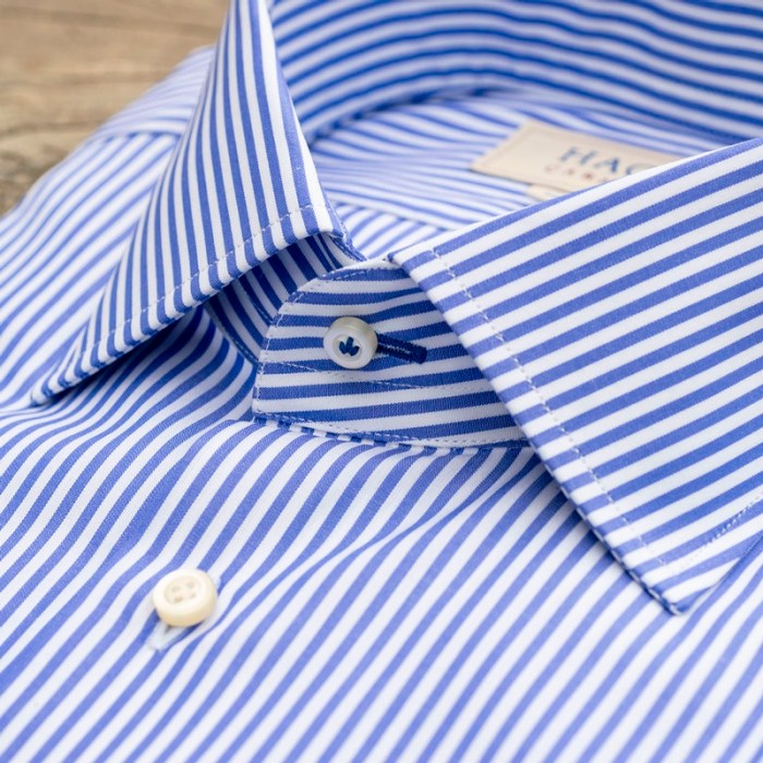 Mens blue stripe dress shirt