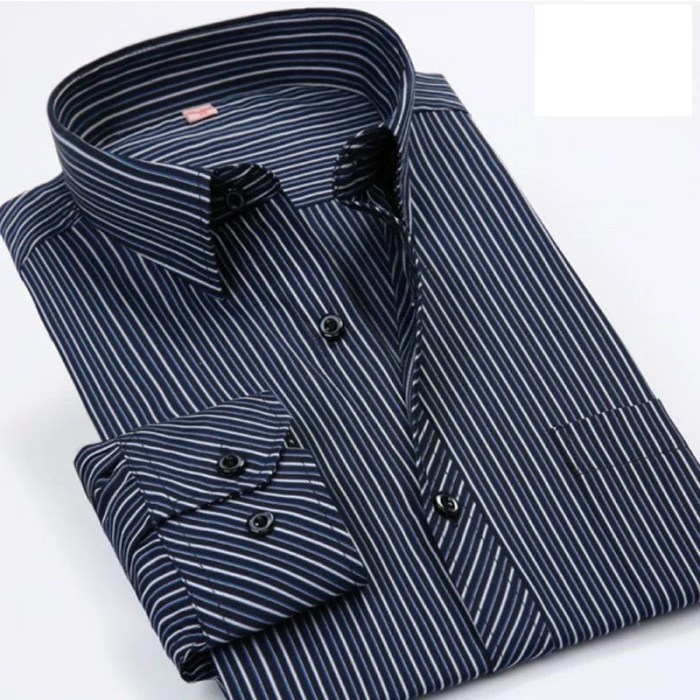 Blue striped mens dress shirt