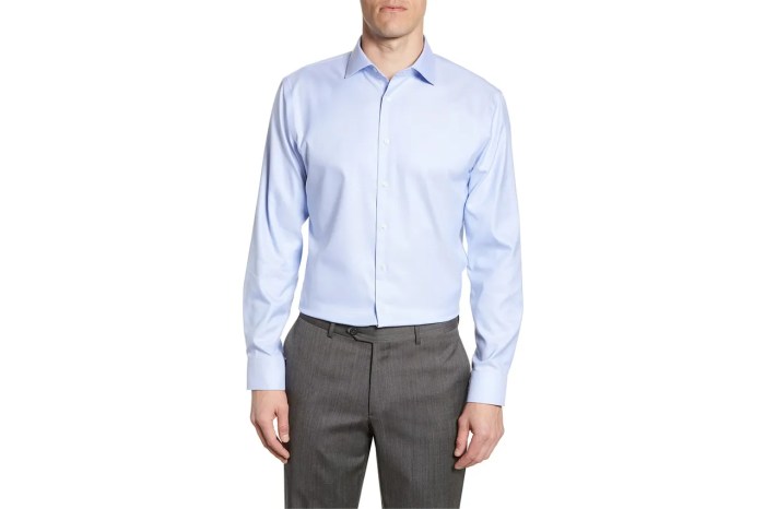 Blue striped mens dress shirt