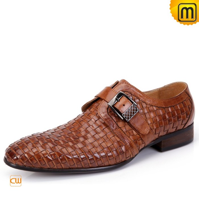 Mens brown dress shoes with buckle