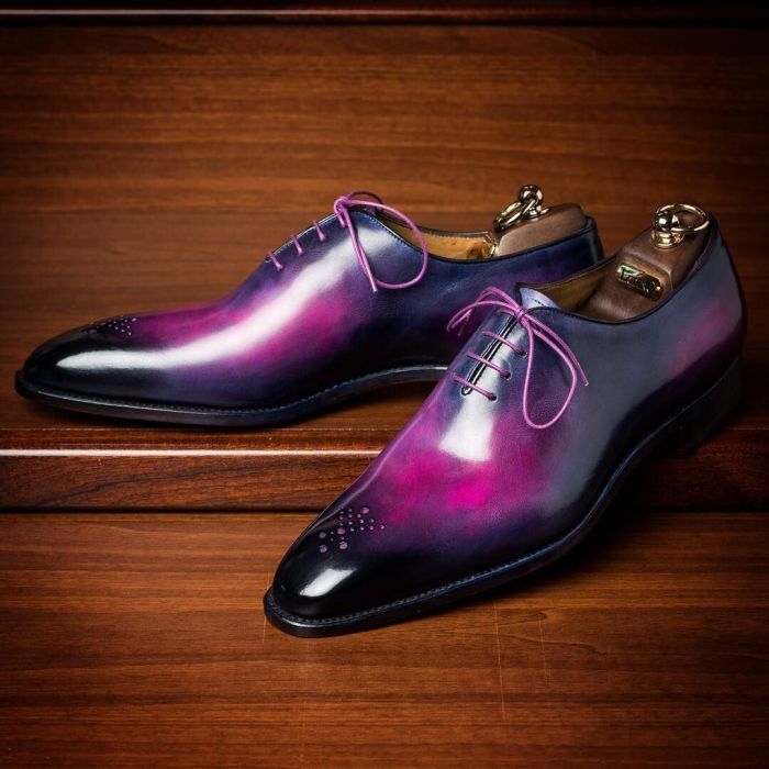 Mens purple leather dress shoes